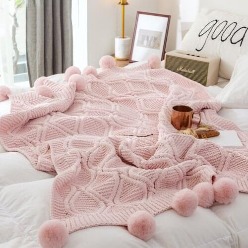 130x160CM Sofa Chenille Blanket Shawl Decorative Blanket Winter Warm Blanket Pure Color Thick Blanket Simple Cover Knitted