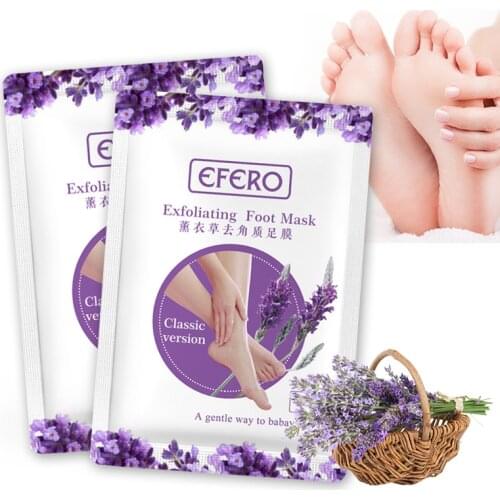 2pair Lavender Tender Foot Mask Peeling Callus Remove Dead Skin Cuticles Heel Exfoliating Feet Mask for Legs Socks For Pedicure
