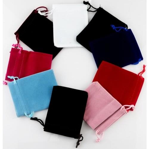 20pcs/lot Random Mixed Color Velvet Bags 10*12cm Pouches Jewelry/MP3/Phone Packing Bags Candy/Wedding Gift Bags Free Shipping