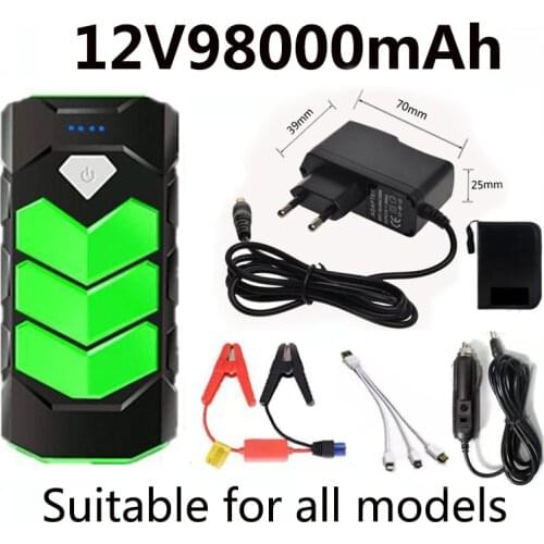 2021New12V98000mAhmah Car Jump Starter Power Bank Portable Car Battery Booster Charger 12V Starting Device Diesel Car Starter
