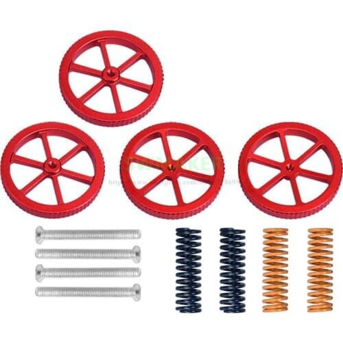 4pcs Big Metal Red Hand Screw Leveling Nut Spring kit M4 For Creality CR-10 Ender-3 3D Printer