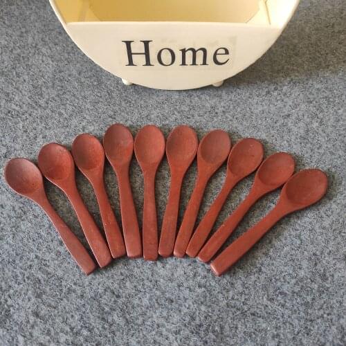 10Pcs Wooden Spoon Honey Spoon Powder Spoon Salt Spoon Sugar Spoon Japanese Tableware Dessert Coffee Handmade