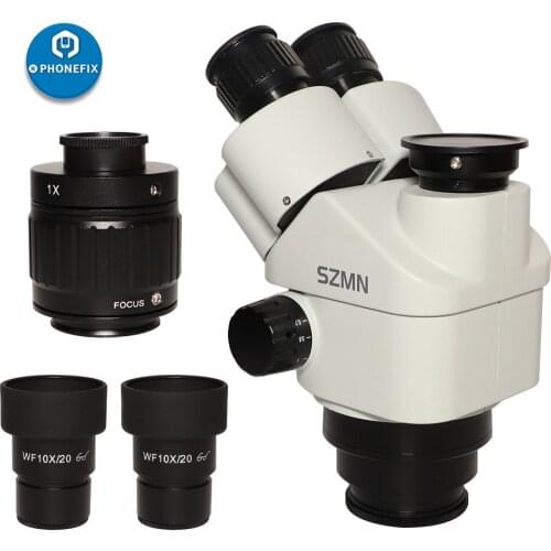 7X-45X continuous-zoom trinocular stereo microscope head microscópio trinocular frente grátis + 1.0X CTV HD microscope caméra
