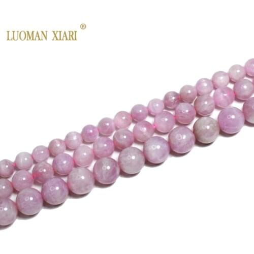 Top AAA 100% Natural Lavender Purple Brazil Kunzite Round Natural Stone Beads For Jewelry Making DIY Bracelet Necklace 6/8/10MM