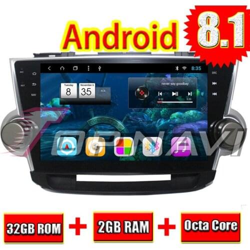 Car PC Stereo Player for Toyota Highlander 2008 Android 8.1 10.1'' Topnavi Automotive GPS Navigation Multimedia PC NO DVD 2 DIN