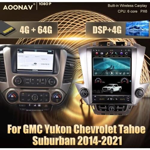 Tesla Screen Car Radio For GMC Yukon Chevrolet Tahoe Suburban 2014-2021 Android Radio Multimedia Player Auto Stereo Head Unit