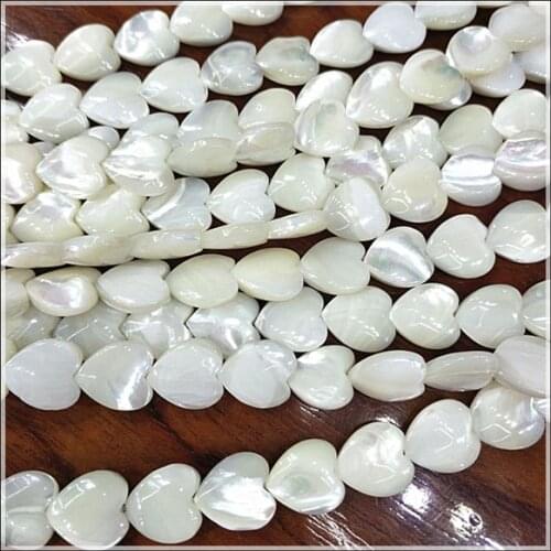 Nature saltwater shell beads shell strings heart shapes for bracelets making accessories white colorssize 6mm 8mm 10mm 12mm 15mm