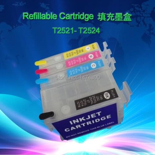 XIMO T252XL1-T252XL4 Chipped Refillable ink cartridge for Epson WorkForce WF-3620 ,WF-3640, WF-7610, WF-7620