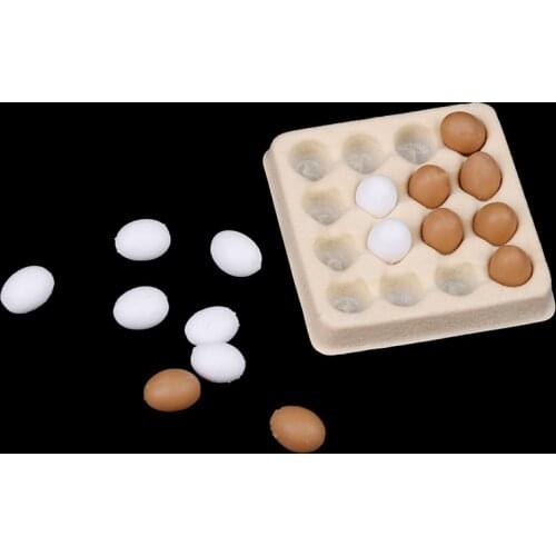 Miniature Eggs Decor For 1:12 Dollhouse Kitchen Food Pretend Toys Kitchen Food Accessories Tray + 16pcs