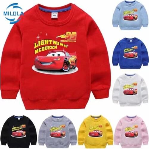 Disney cartoon printed sweater childrens clothing cotton boy sweater childrens lightning car sweater 3-8Years