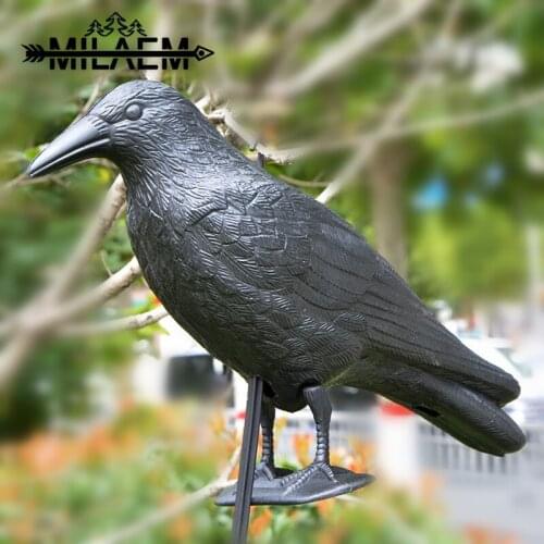Durable Use Hunting Bait Target Lifelike Trap Animal Glossy Flocking Crow Protect Crop Garden Decoration Realistic Decoy