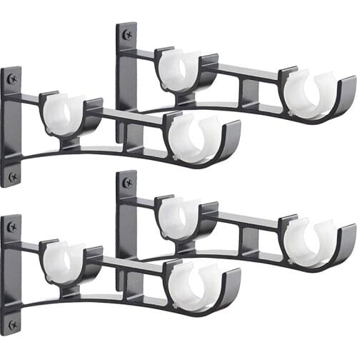 Double Curtain Rod Holders Set Curtain Rod Brackets Tap Right Into Window Frame Curtain Rod Hang Curtain Brackets for Window