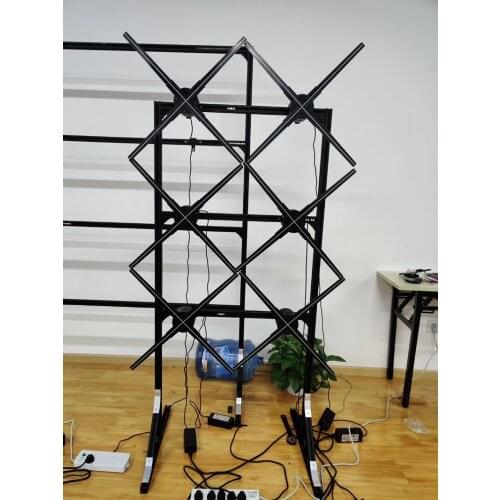 Customize hologram 3d led fan hologram wall synchronize bracket stand for 6 pieces for advertising exhibition event