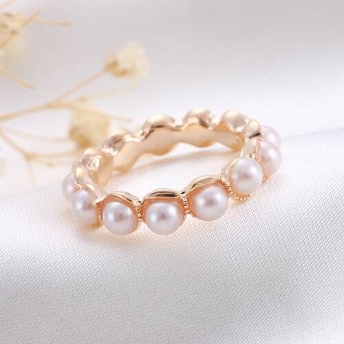 Inlaid Pearl Women Ring Beaded Korean Charm All Match Ring Fashion Temperament Jewelry Accessories Adjustable Ladies Ring