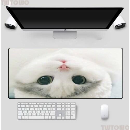 Mouse-Pad Plus Big Size 900x400MM Locking Edge with Cute Cat Picture Nature Rubber Speed-control Mats for Playing CSGO