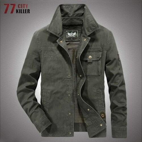 Military Bomber Jackets Men Spring Autumn Cotton Multi-pocket Cargo Jacket Mens Outdoor Work Flight Outwear Coats Veste Homme