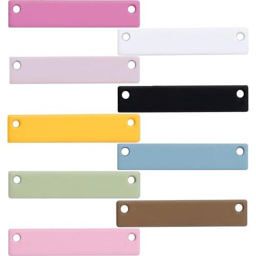 7*35mm color double hole punching square bar for diy jewelry accessories necklace pendant brass spray paint accessories