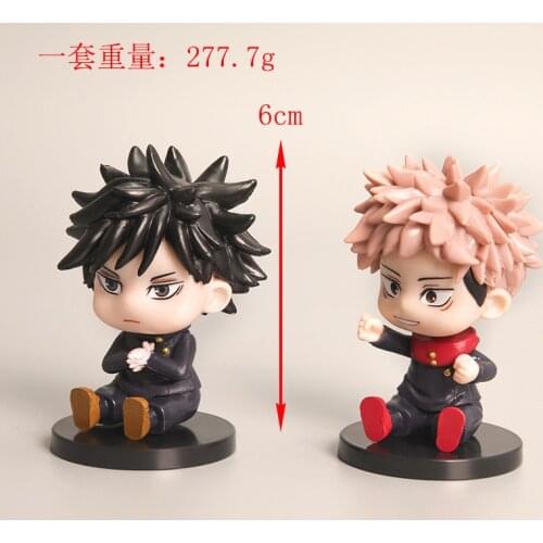 Jujutsu Kaisen Cute Sit Fighting Ver. Gojo Satoru Ryomen Sukuna Yuji Itadori Nobara Kugisaki PVC Action Figure Model 6cm 7pcs