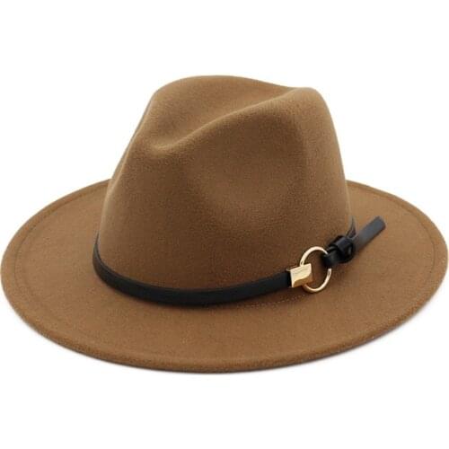 Fashion FURTALK Fedora Hat for Women Men Wool Felt Wide Brim Hat Vintage Jazz Fedora Hat Couple Cap Winter chapeau femme HF98