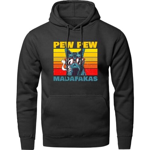 Pew Madafaka Print Hooded For Mens Casual Long Sleeve Sweatshirts Hoodie Hipster Standard Clothing Retro Hoody Moletom Masculino
