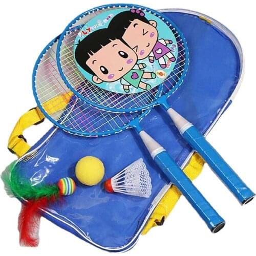 New cartoon childrens badminton racket training, toddler toy racket set, two shots and three balls