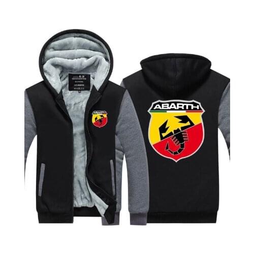 2020 New pattern mens jacket car logo for Abarth coat winter casual zipper thicken sweatshirt fashion clothes