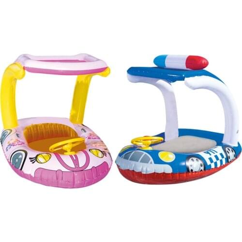 New Inflatable Baby Swimming Ring Thicken With Sunshade Safety Seat Swimming Float Training Baby Swimming Tool