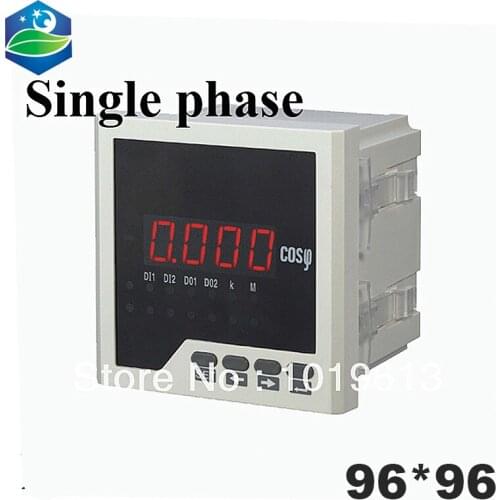 Single phase LED digital power meter power factor 96*96mm