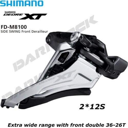 Shimano XT M8100 Front Derailleur M8100-L 2X12 Speed 34.9mm Clamp Front Derailleur MTB Bike Bicycle