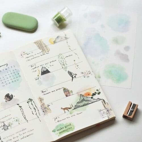 Transfer plant pattern Paper 2pcs*10*15cm retro hand account material notebook stickers DIY Birthday card making template Art s