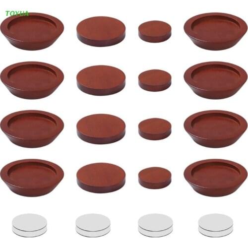 Solid Natural Wood Furniture Risers for Bed Table Cushion Sofa Chair with Non-Slip Recessed Hole Home Decoration 1XCC