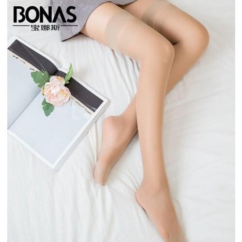 Half stockings womens ultra-thin snag-proof summer long bottoming over-the-knee non-slip socks flesh color