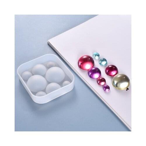 DIY Crystal Beads Epoxy Mold Semicircle Accessories Silicone Mold Semicircle Mirror Surface Transparent Jewelry