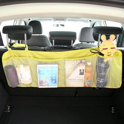 Car Trunk Back Seat Organizer Bag SUV Net Mesh Storage Stowing Tidying Pockets Trash Automobile Bags In Cars Accessories