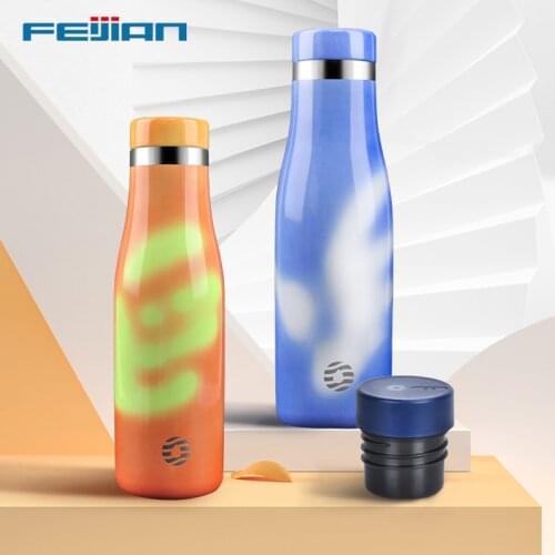 FEIJIAN Thermochromic Water Bottle Suit,Self Cleaning Thermos Bottle Cover Non-toxic,Sport Bottle Cup Mug Lid With USB Charging