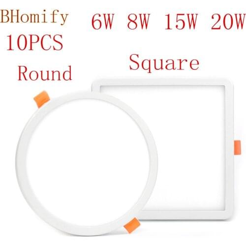 Ultra Thin Round LED Panel Light 6W 8W 15W 20W AC85-265V Aluminum Ceiling Recessed Downlight open hole adjustable open hole