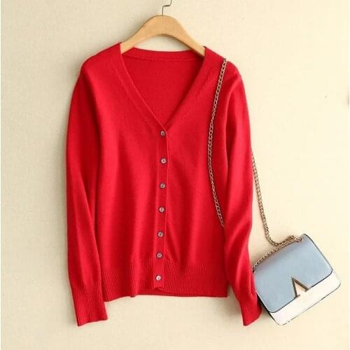 Vintage Knitted Cardigans Womens Sweater Autumn Winter Korean Retro Sweater V-Neck Knitwear Clothes Tops 2021 New