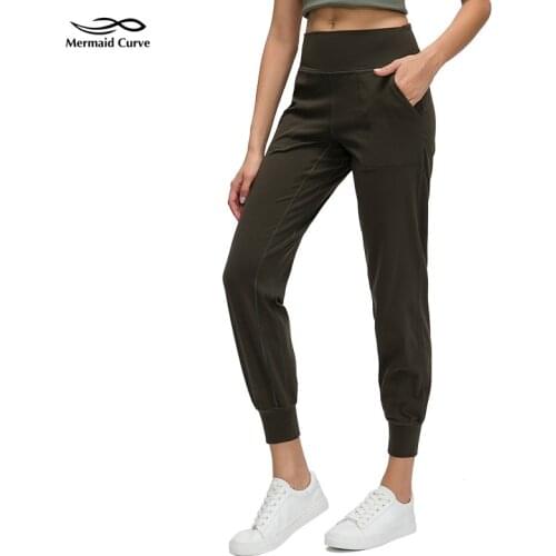 Mermaid curve Summer New Style 2020 Women Yoga Pant High waist pocket loose-fitting Running trousers light joggers Fitness pants