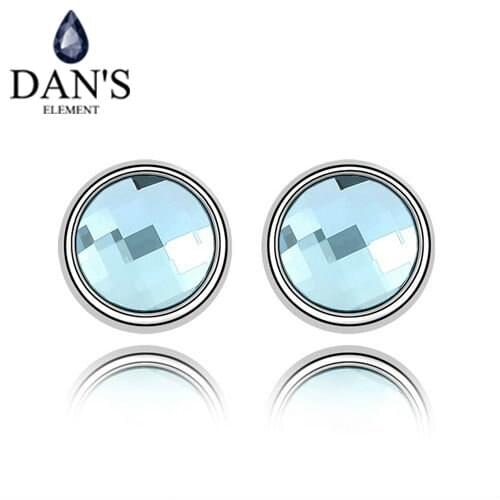 DANS 5 Colors Made with Real Austrian Crystals Stud earrings for women New Sale Hot #83552