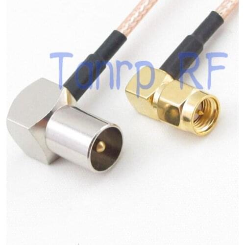 12in TV male to SMA male plug both right angle RF adapter connector 30CM Pigtail coaxial jumper extension cord cable RG316
