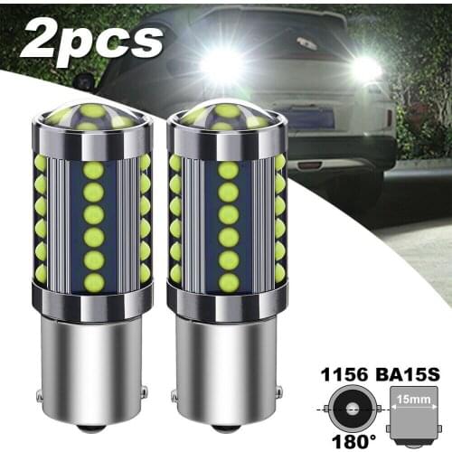 2Pcs 1157 BAY15D 1156 BA15S 1156 BAU15S COB LED Bulb Super Bright Car Brake Reverse Light Tail Lamp Signal Lamp