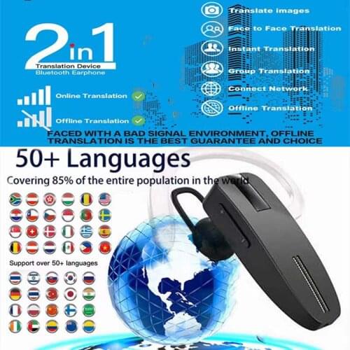 New Intelligent Online photo translationTranslator instant Translate Wireless Bluetooth Translator Earphone Business Travel