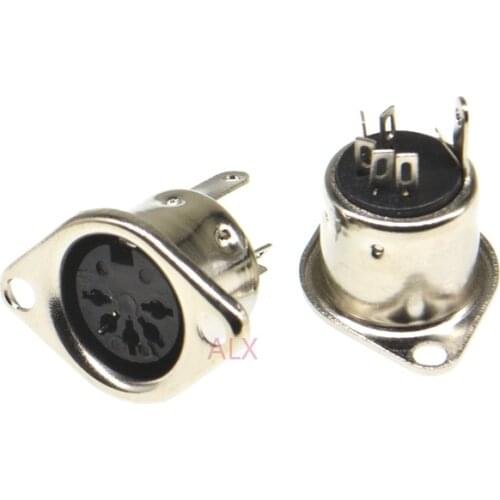 5Pcs Computer Keyboard Plug 5P DIN S Terminal Connector Female Socket Mount adapter SOLDER MIDI cable connector