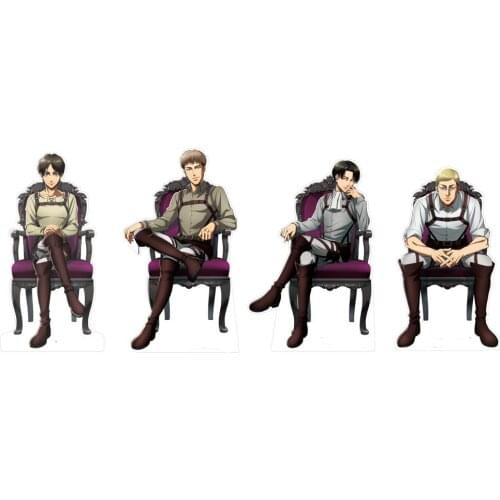 Anime Attack on Titan Eren Jager Mikasa Rivaille Ackerman Chair Series Acrylic Stand Figure Model Plate Toy Desktop Decor