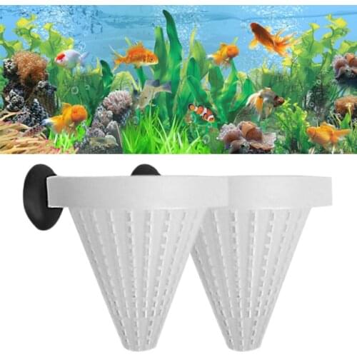 Automatic Fish Feeder Tapered Aquarium Red Worm Feeding Feeder Funnel Cup Fish Food Feed Tools Feeder Accessries With Suction