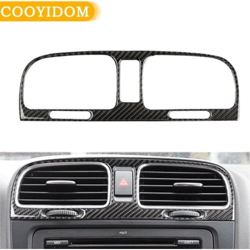 Car Carbon Fiber Air Vents Sticker ABS Instrument panel Air Conditioning air outlet decorative Frame For Volkswagen Scirocco