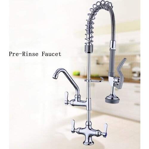 Deck Mounted solid brass kitchen faucet high pressure mixer faucet Pull down 360 degree rotation tap Hot and cold water faucet