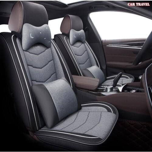 CAR TRAVEL flax car seat covers For audi a64f a4 a3 a5 q3 q5 q2 lada xray mitsubishi pajero skoda octavia nissan leaf seat cover