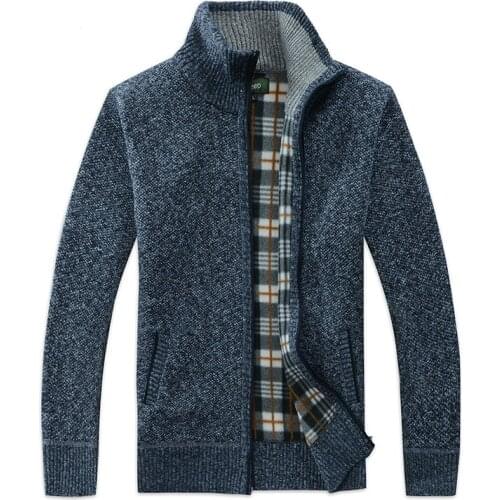 Moonspecial Mens Casual Sweater Coats Winter Fashion Brand Mens Cardigan High Collar Pockets Knit Outwear Coat Sweater Male