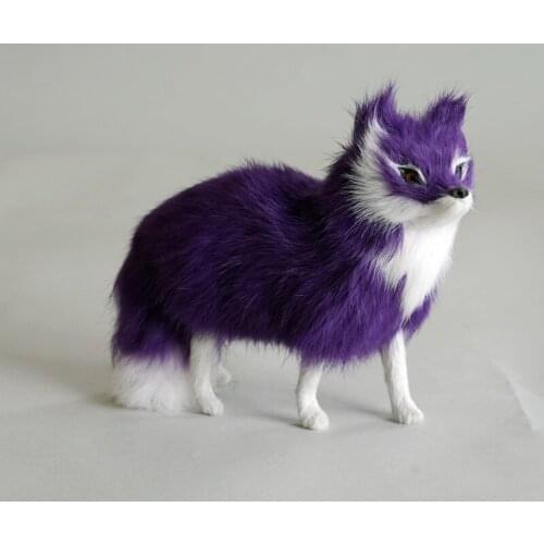 Creative real life fox model plastic&furs simulation new purple fox doll gift about 16x12cm xf2798